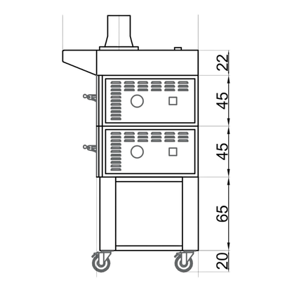 Sud Forni Zaffiro - 500˚C - 4 Pizza Oven - Expandable