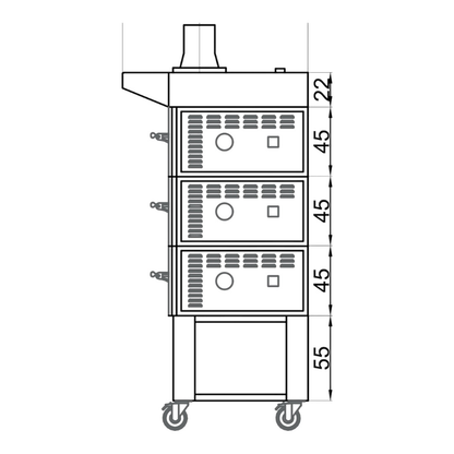 Sud Forni Zaffiro - 500˚C - 4 Pizza Oven - Expandable