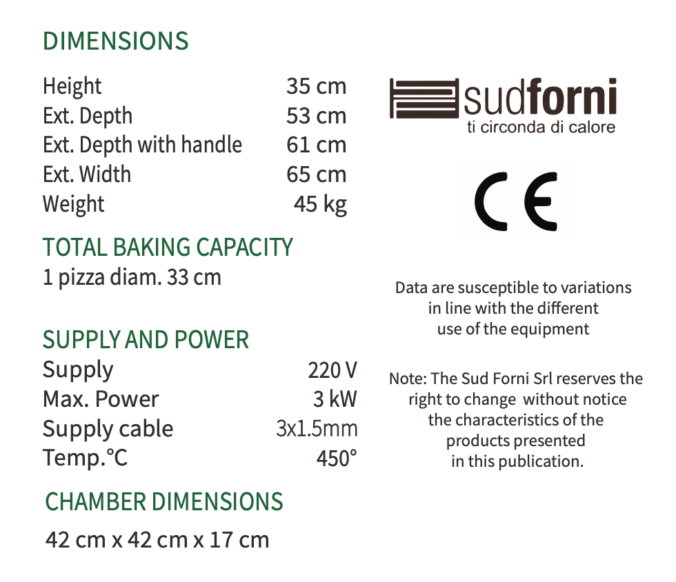 450˚C Sud Forni Spinello - Small Commercial Neapolitan Pizza Oven - Biscotto Floor